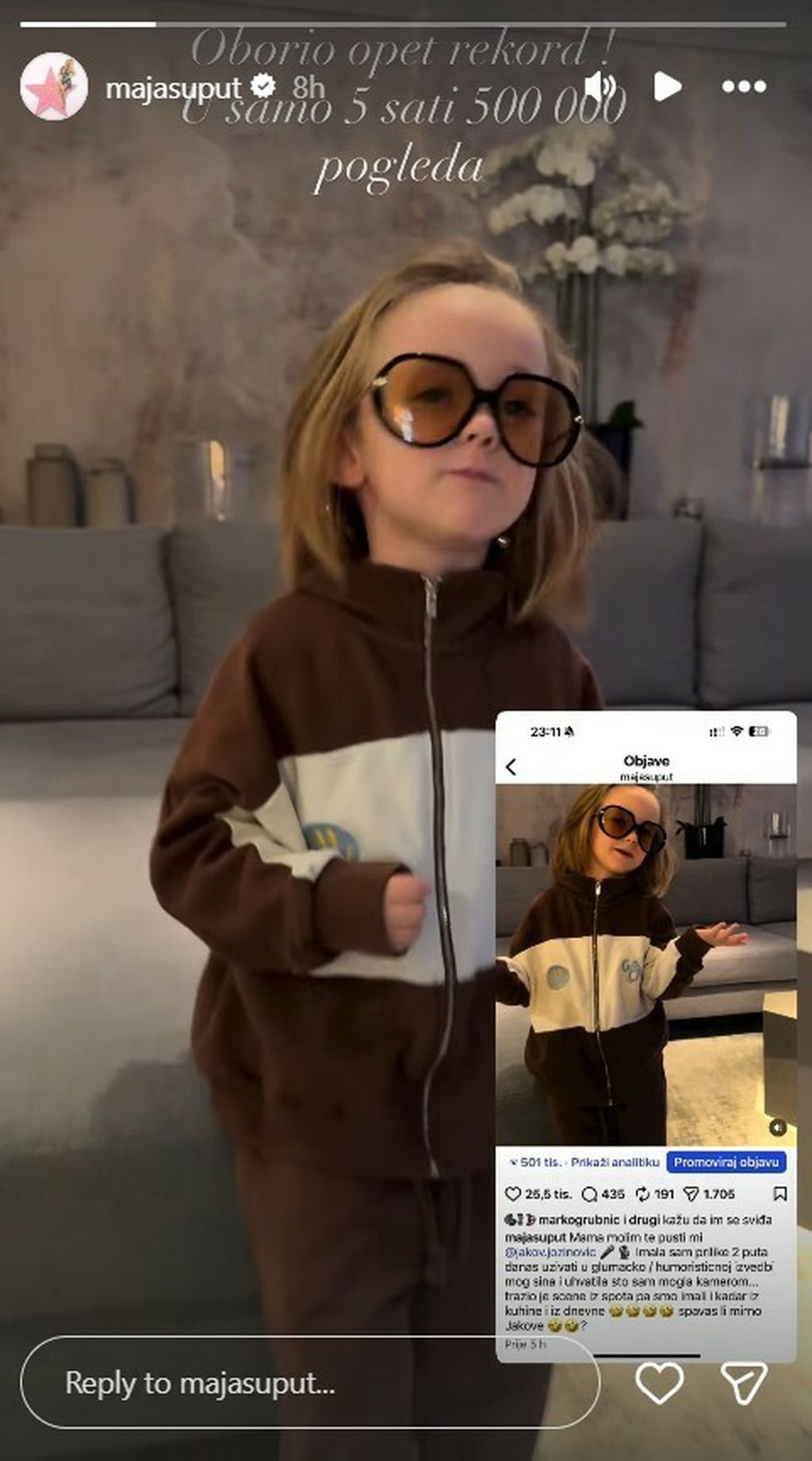 Maja Šuput na Instagramu