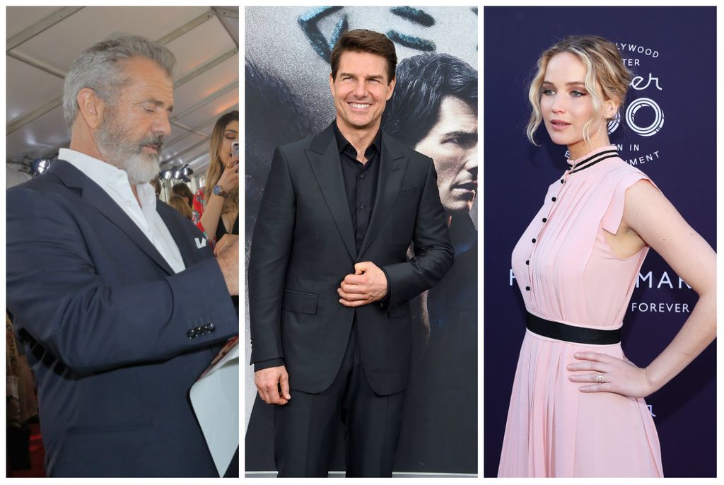 Jennifer Lawrence, Tom Cruise, Mel Gibson (FOTO: Getty)