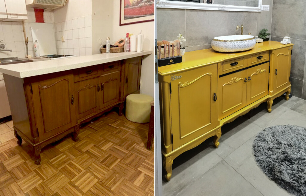 Par iz Osijeka preuredio je staru, drvenu komodu i stavio je u kupaonicu - 4