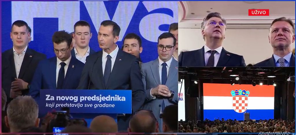 Dragan Primorac drži govor, Andrej Plenković proživljava emocije