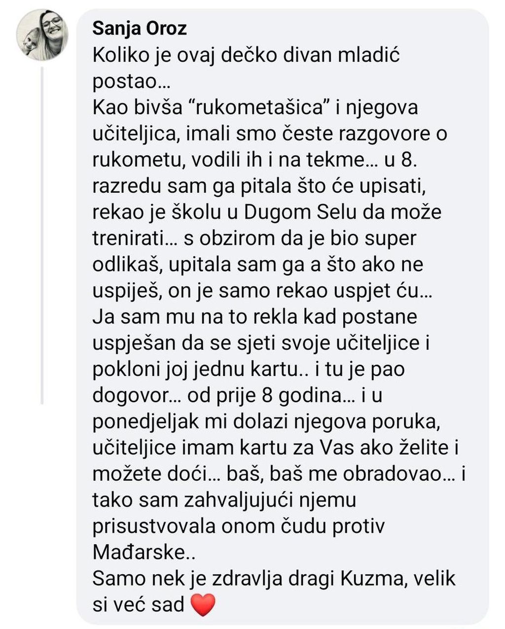 Komentar učiteljice na Facebooku