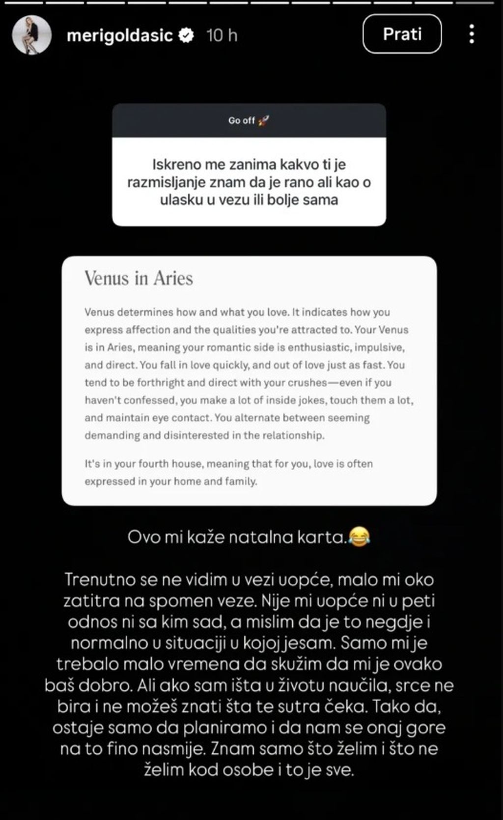 Meri Goldašić na Instagramu - 1