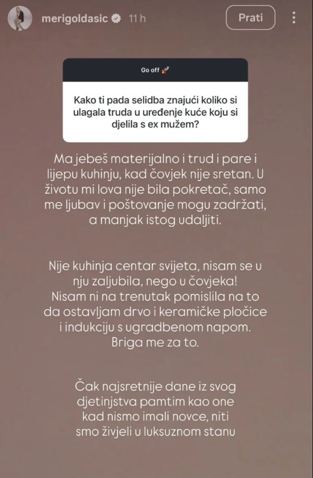Meri Goldašić na Instagramu - 2