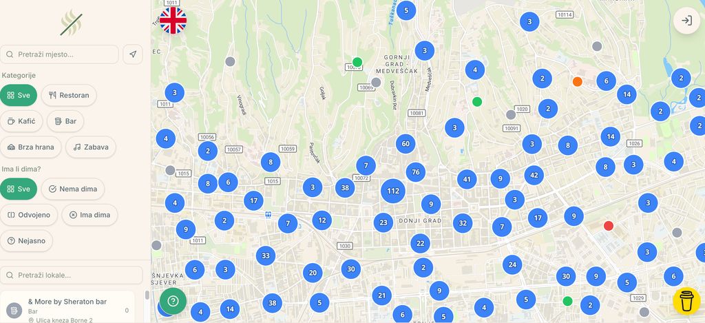 Ekipa u kafiću pije kavu, ilustracija