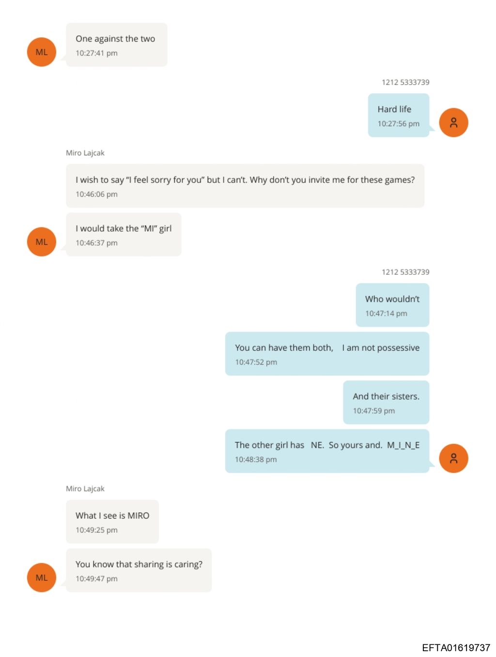 Poruke između Epsteina i Lajčaka