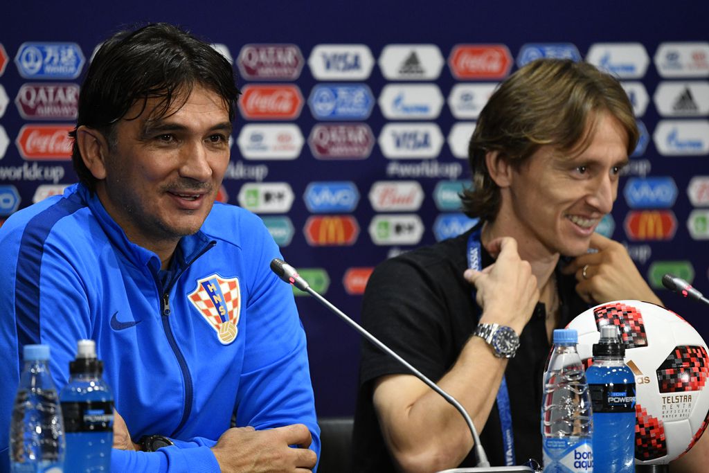 Zlatko Dalić i Luka Modrić na konferenciji za novinare (Foto: AFP)