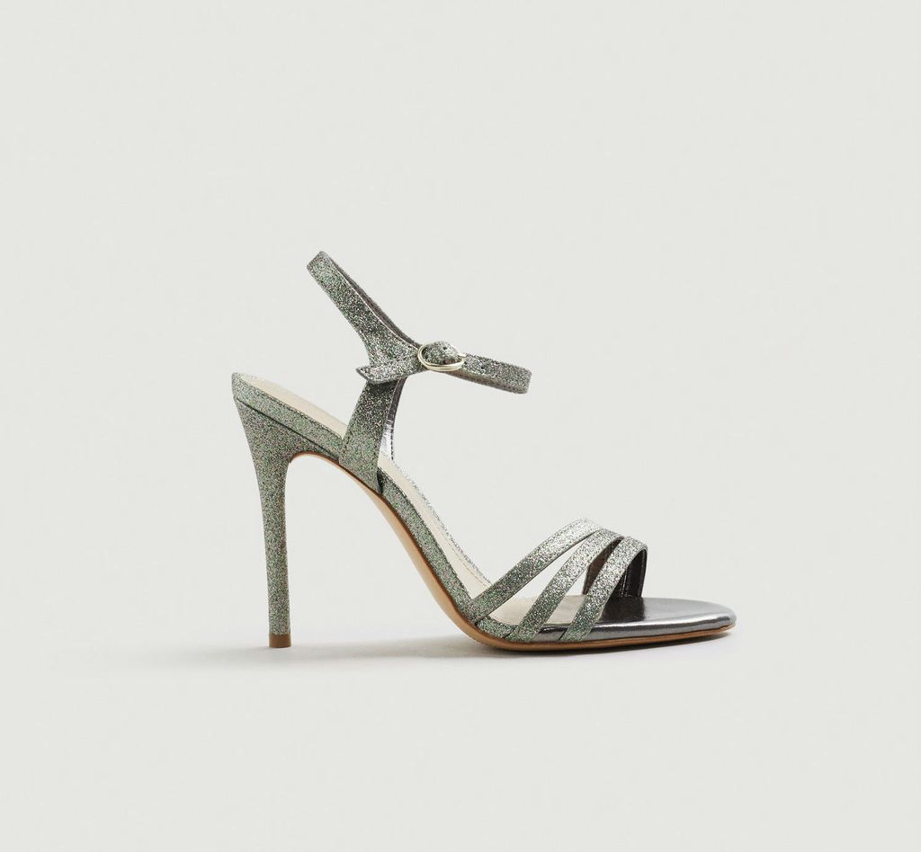 Srebrne sandale na visoku potpeticu - 4