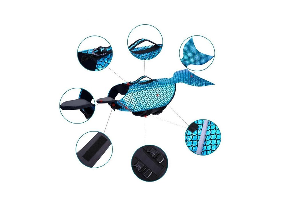 Detalji prsluka koji psa pretvaraju u sirenu