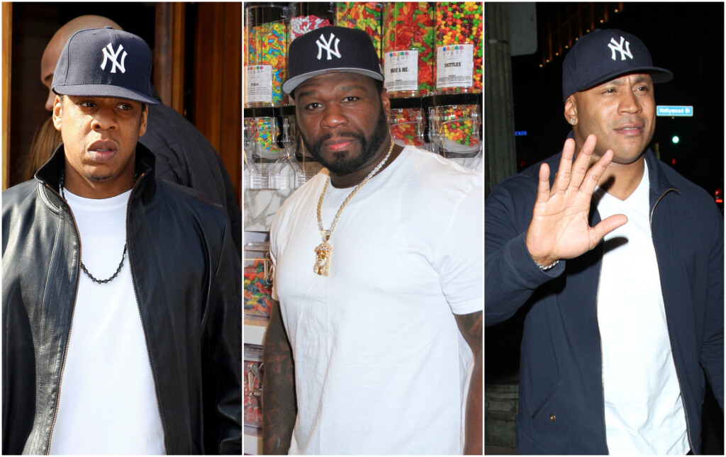 Jay-Z, 50 Cent i LL Cool J nose New Era šilterice s logom New York Yankeesa