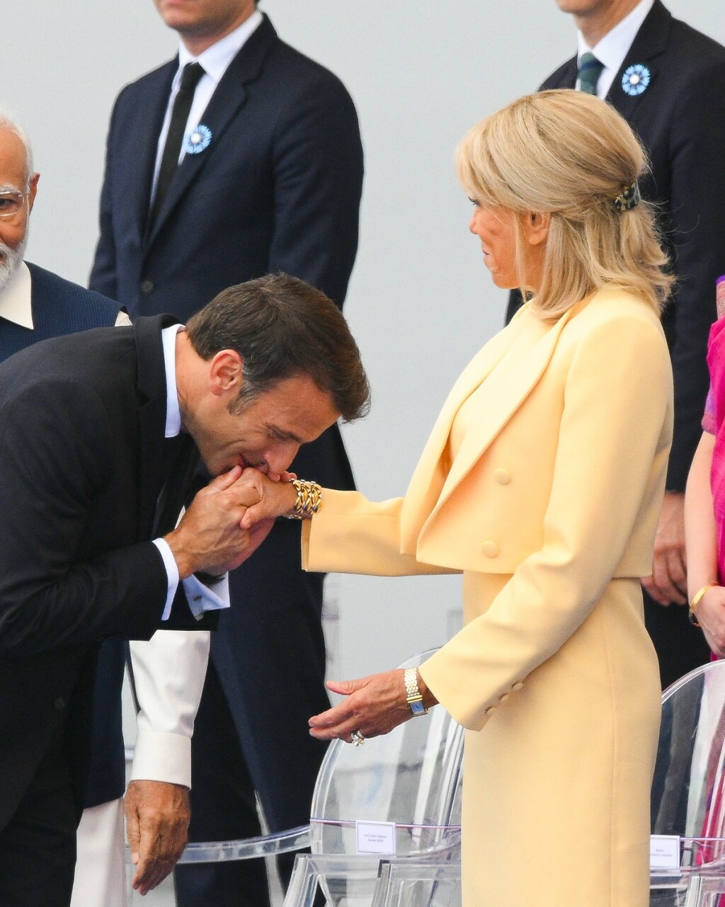 Emmanuel i Brigitte Macron na vojnoj paradi povodom obilježavanja pada Bastille