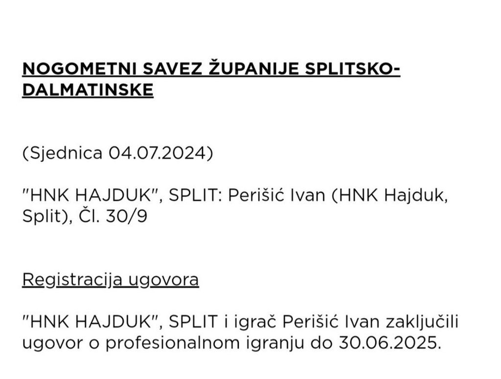 Perišić produžio s Hajdukom