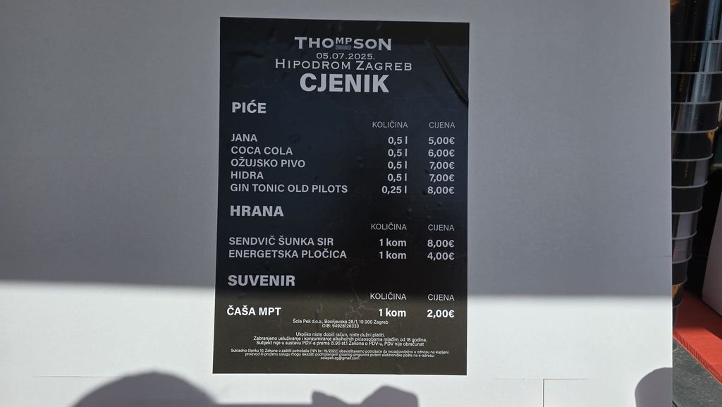 Cjenik i napojnice