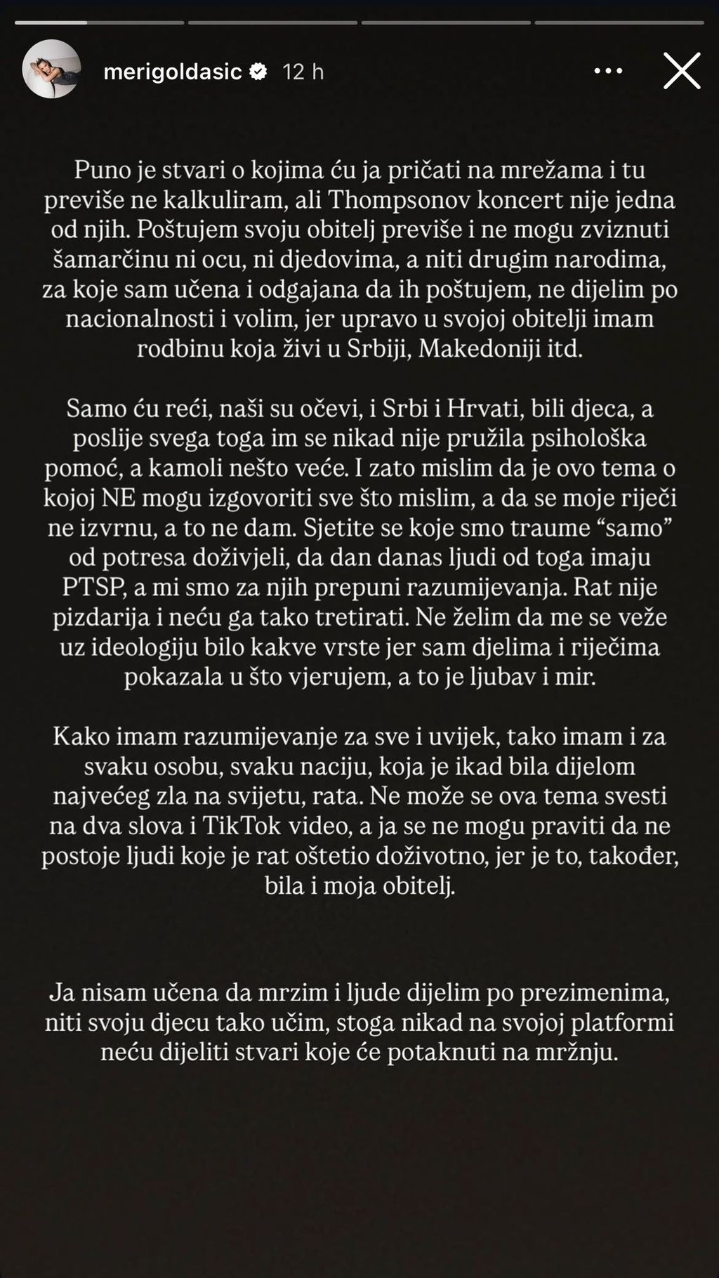 Meri Goldašić na Instagramu