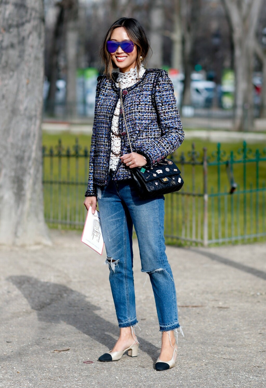 Chanelov slingback model u street style izdanju s Tjedna mode