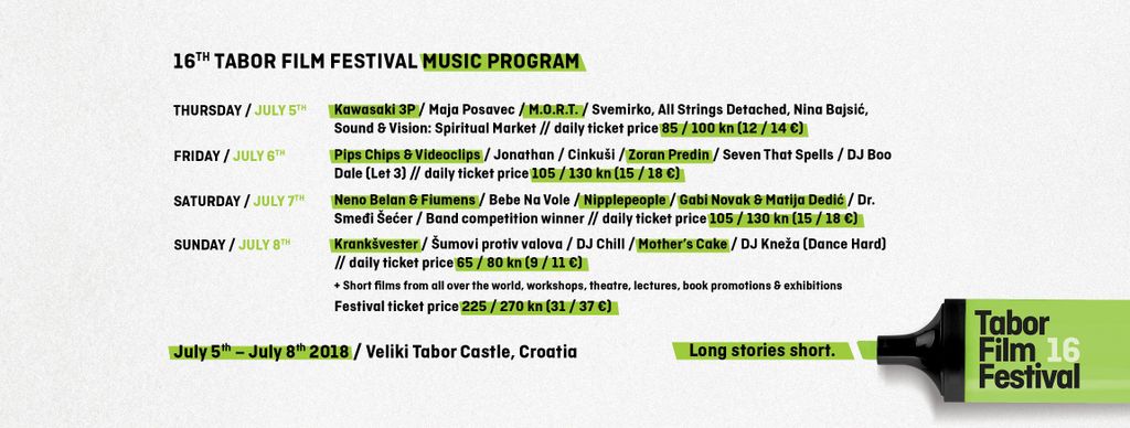 Tabor Film Festival nudi i bogati glazbeni program
