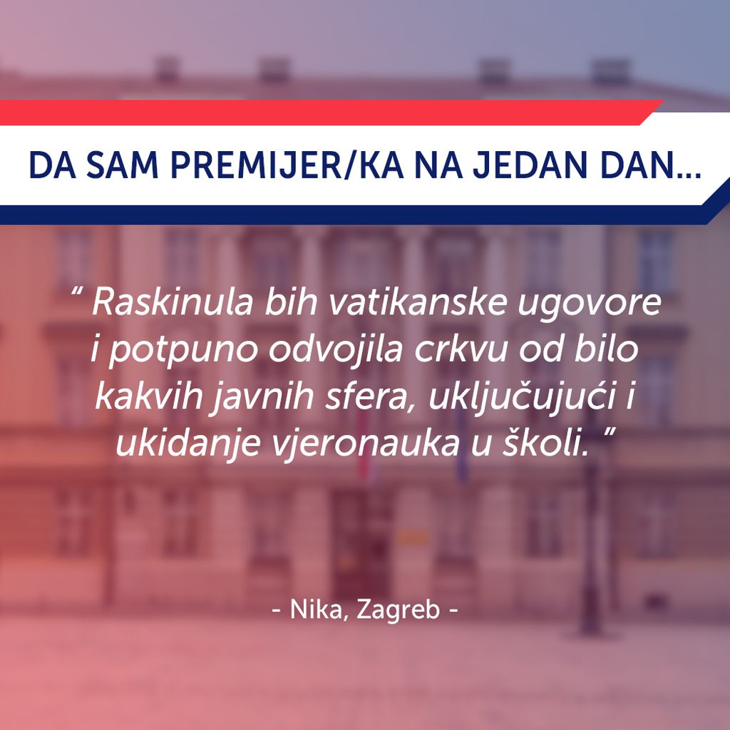 Premijer/premijerka na jedan dan