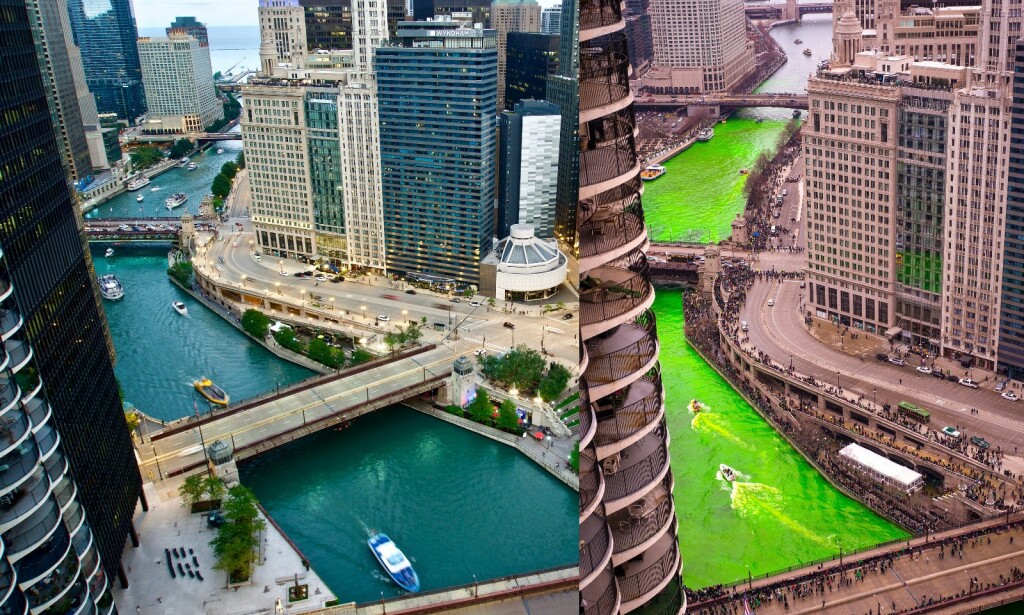 Chicago boji u zeleno vodu za Dan sv. Patrika svake godine