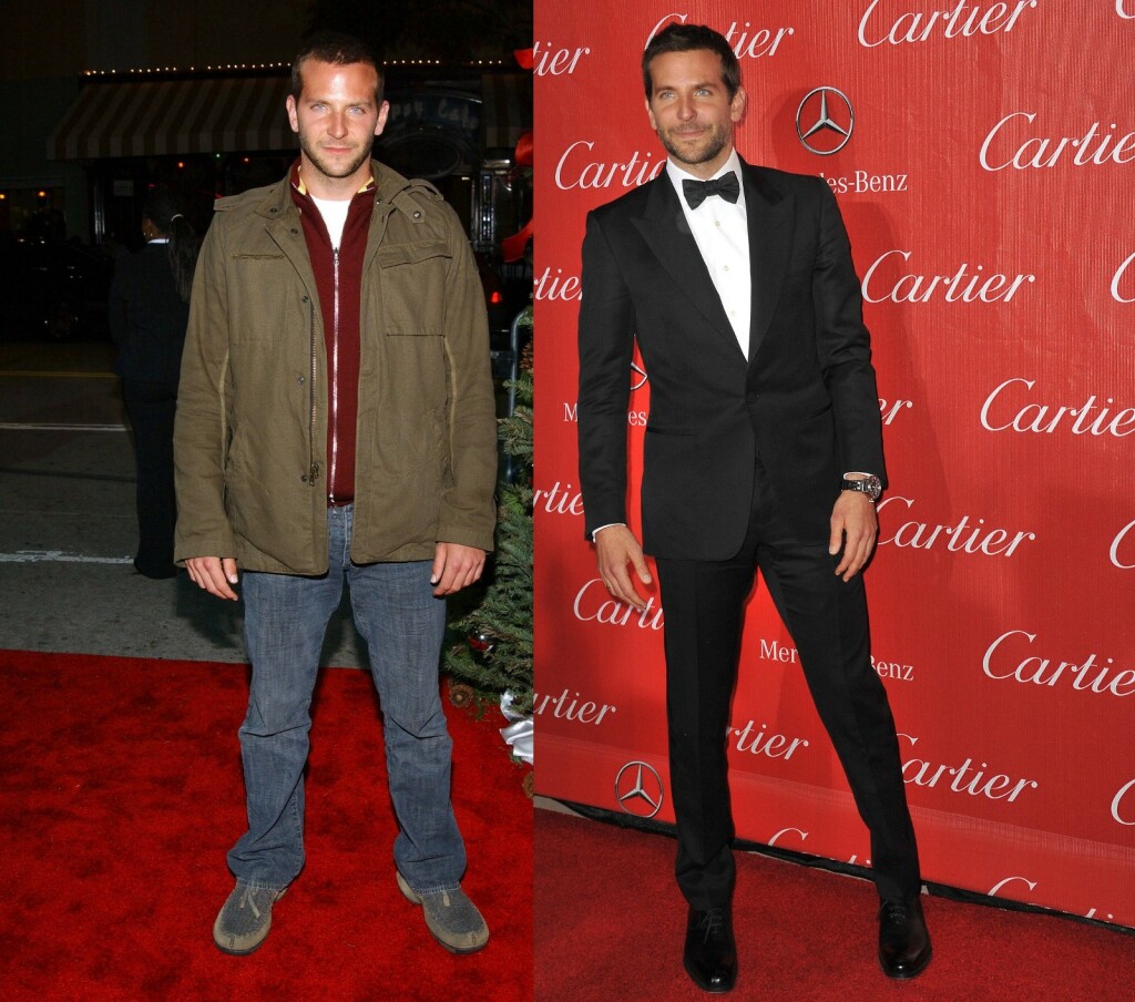 Bradley Cooper prije i nakon pomoći stilista