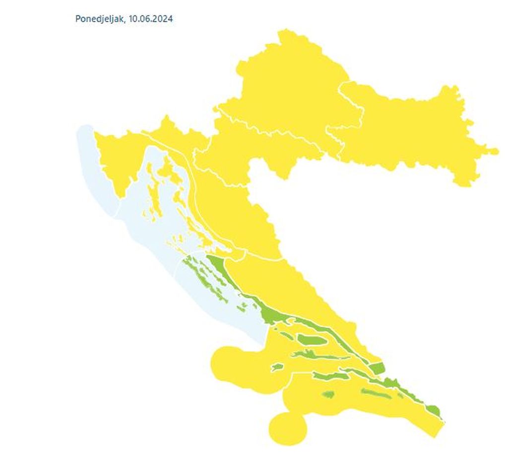 Vremenska prognoza za ponedjeljak