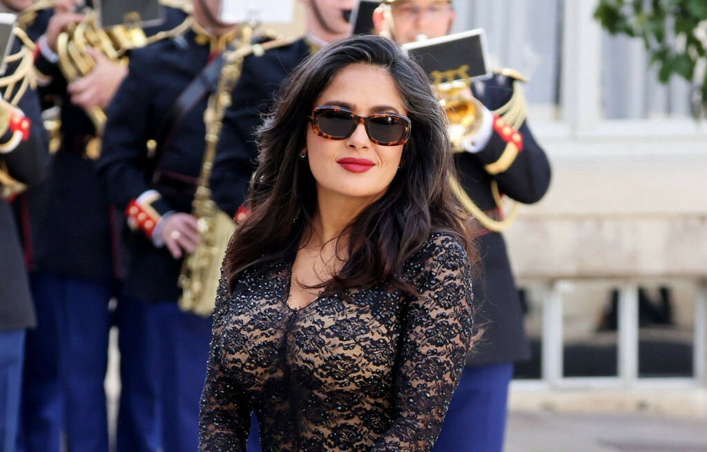 Salma Hayek Pinault i François-Henri Pinault na primanju kod francuskog predsjednika - 2