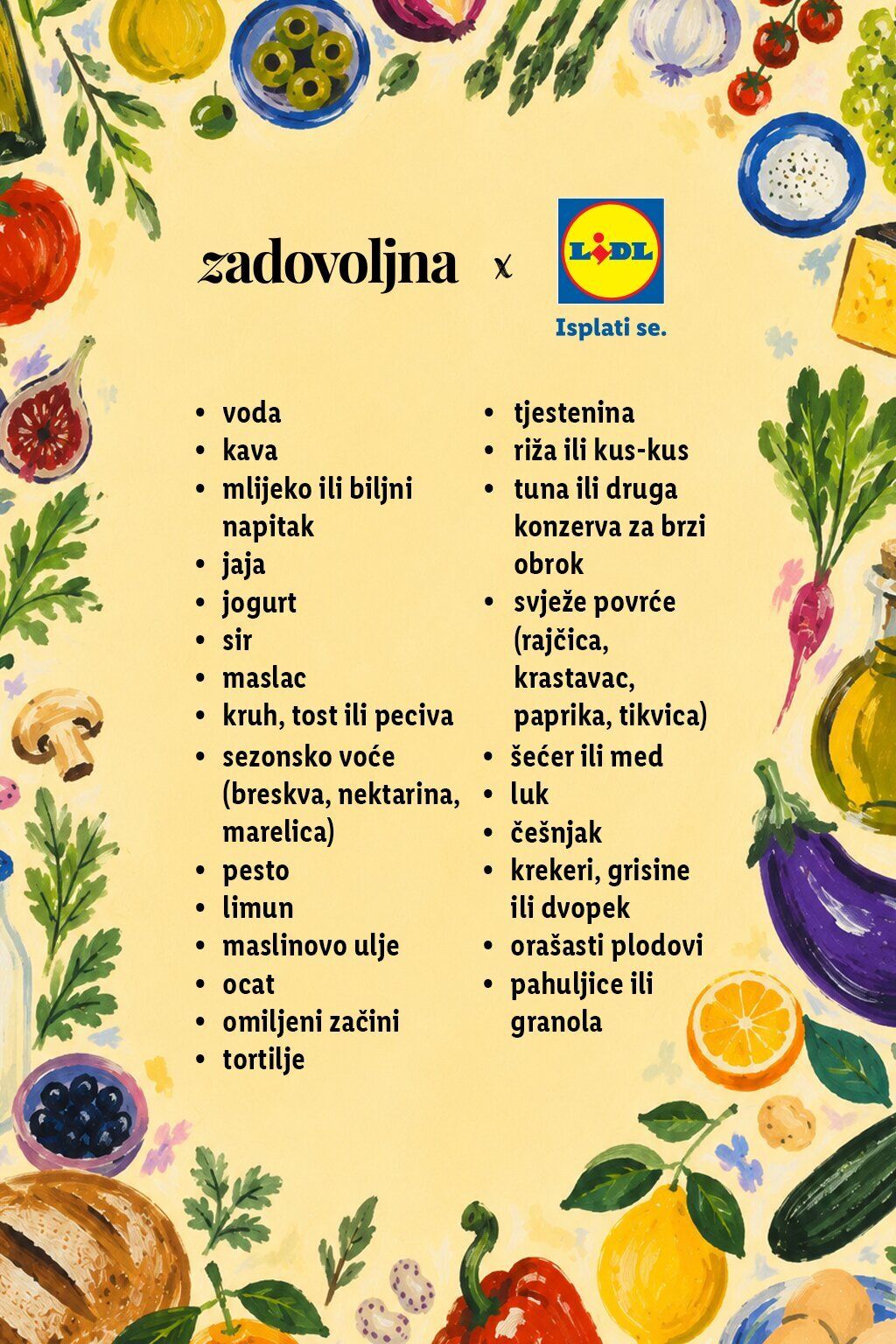 Namirnice od kojih brzo nastaju doručak, ručak ili večera
