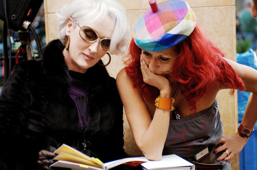 Meryl Streep i Patricia Field na snimanju filma 'Vrag nosi Pradu'