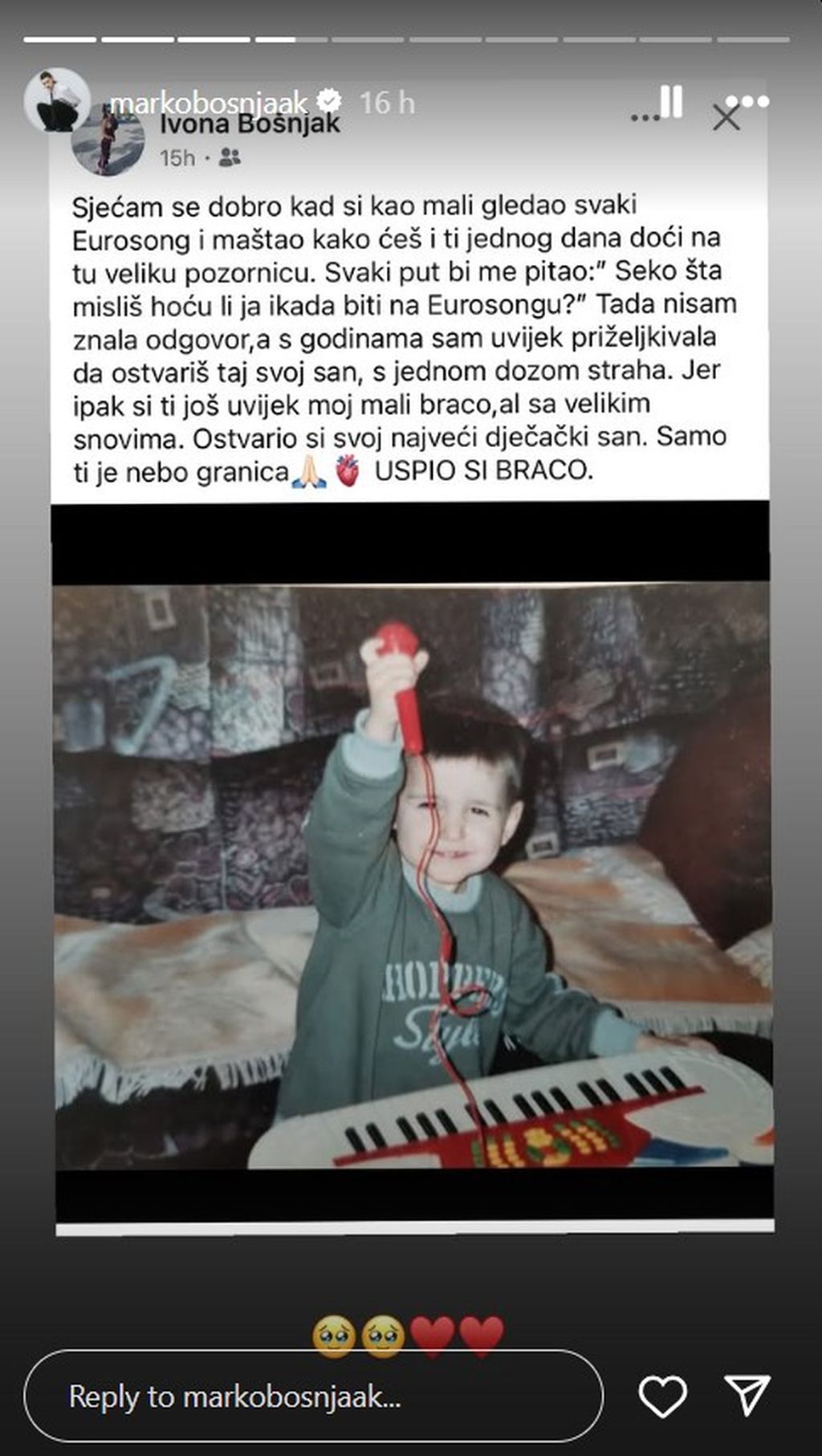 Marko Bošnjak na Instagramu