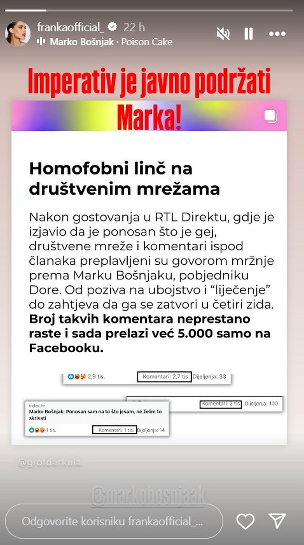 Franka Batelić na Instagramu