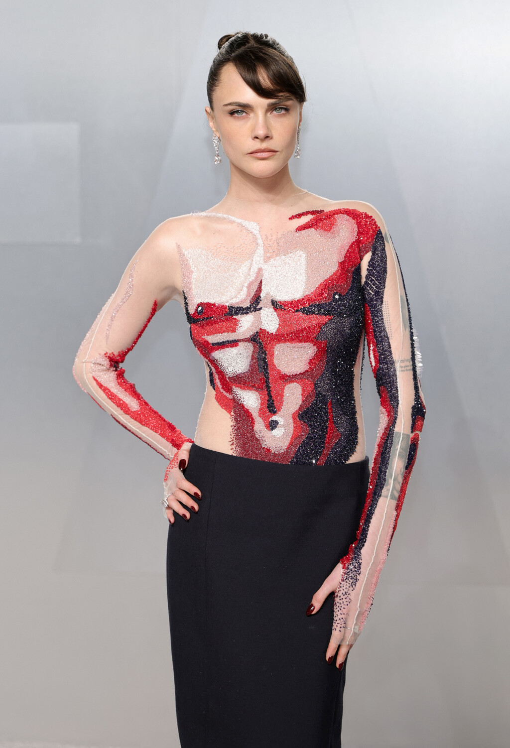 Cara Delevingne u haljini Thoma Brownea na oskarovskom partyju Vanity Faira - 3