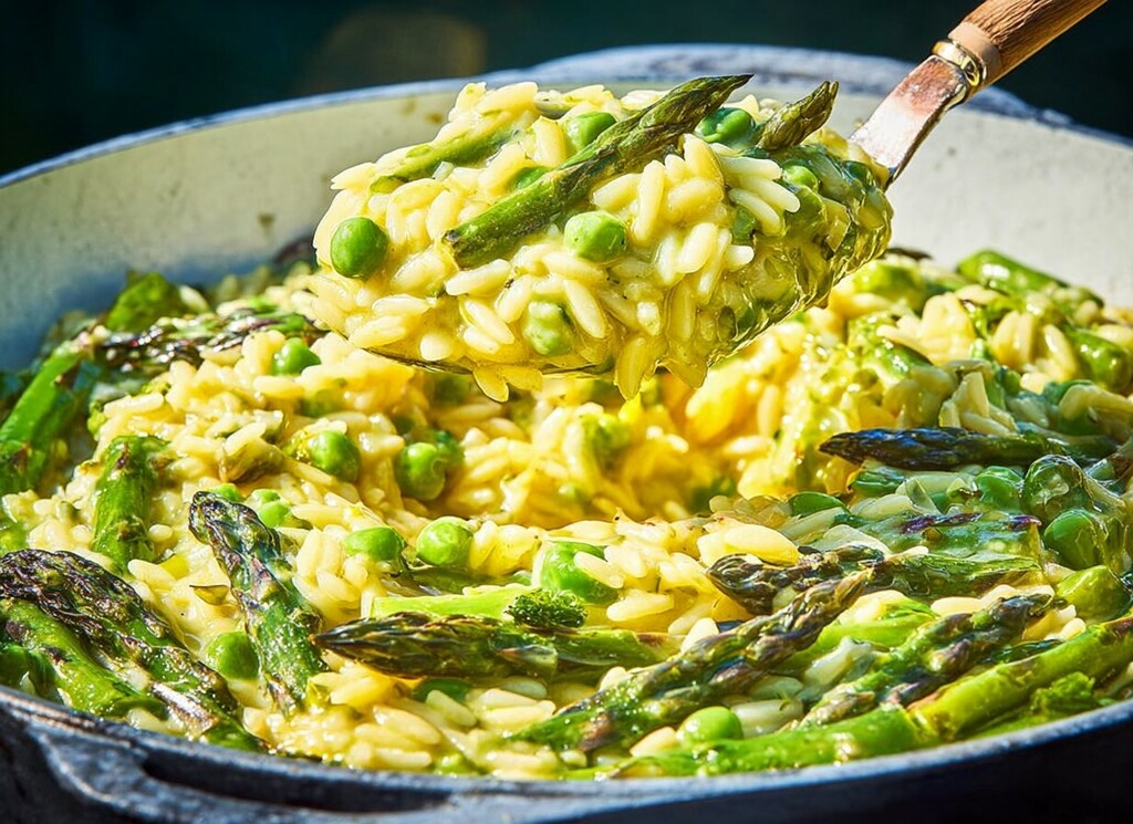 Orzo tjestenina s graškom i šparogama