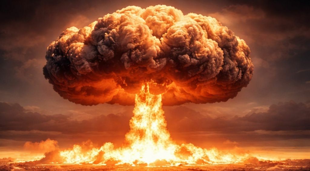 Nuklearna eksplozija i ljudi koji gledaju