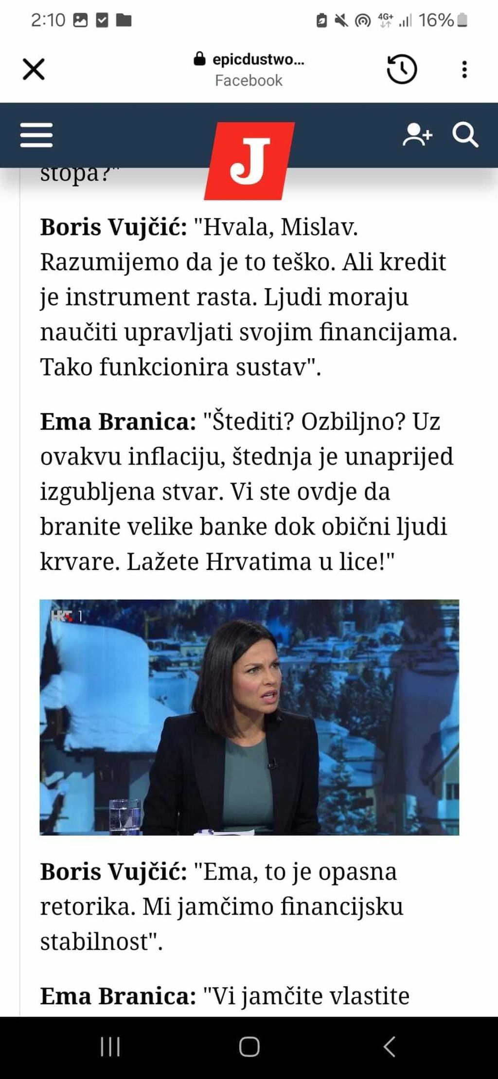 Lažni članak s Emom Branicom