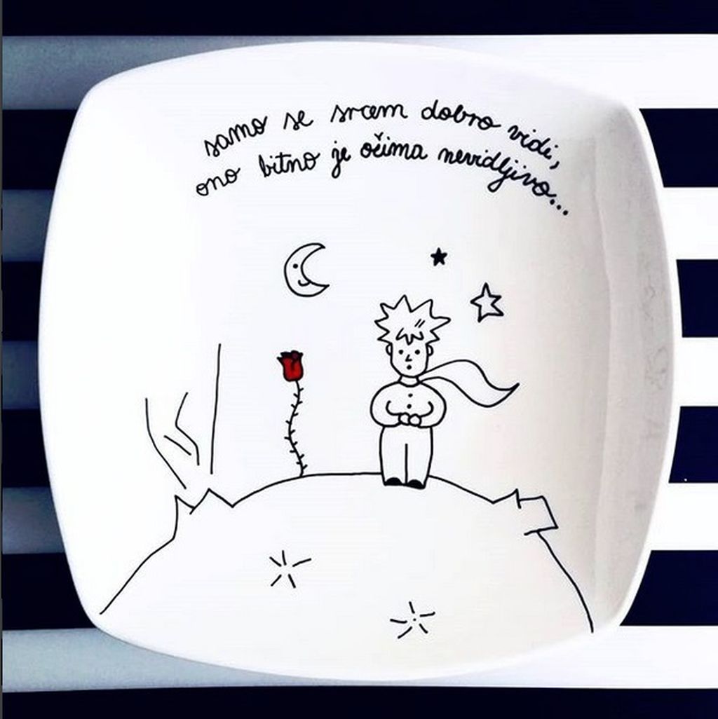 Tanjur domaćeg brenda 'Crea Idea Design' oslikan likom Malog princa