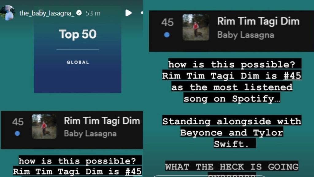 Baby Lasagna i rezultati njegove pjesme na Spotifyju