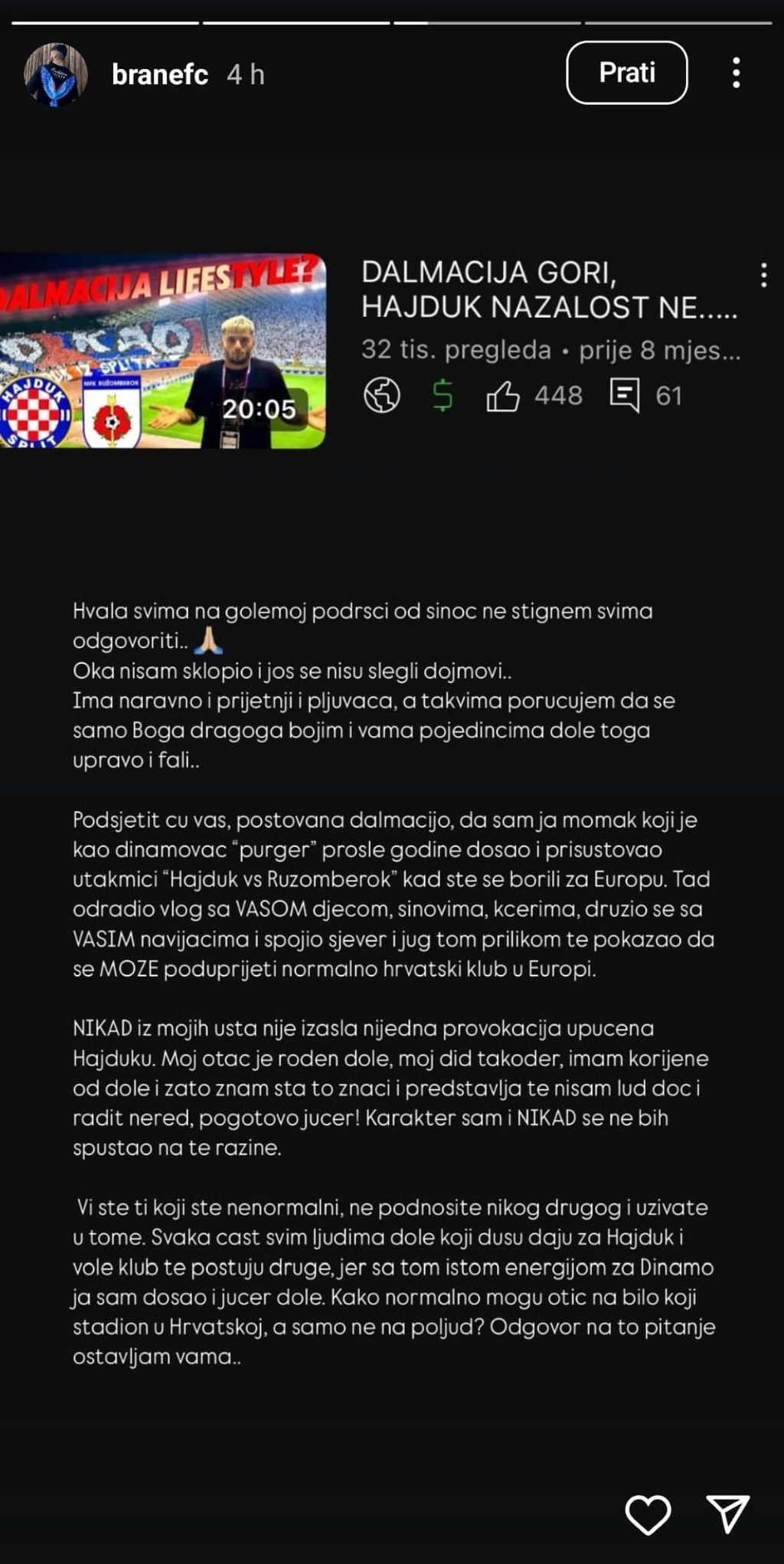 Brane FC na Instagramu - 2