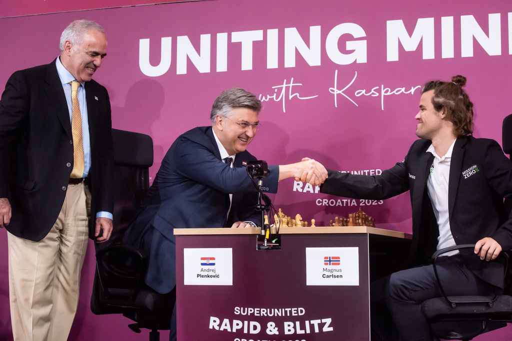 Gari Kasparov, Andrej Plenković i Magnus Carlsen