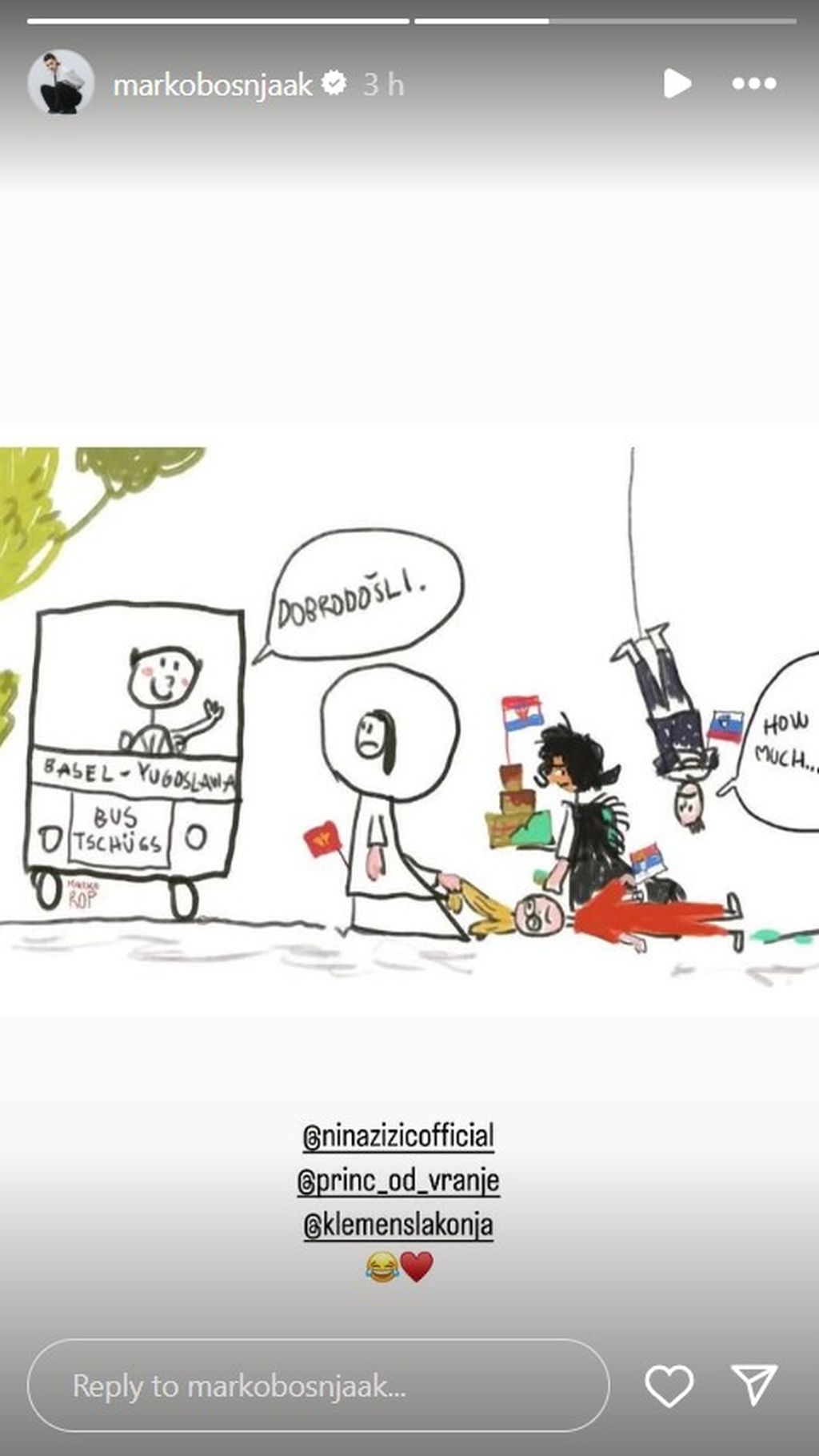 Marko Bošnjak na Instagramu