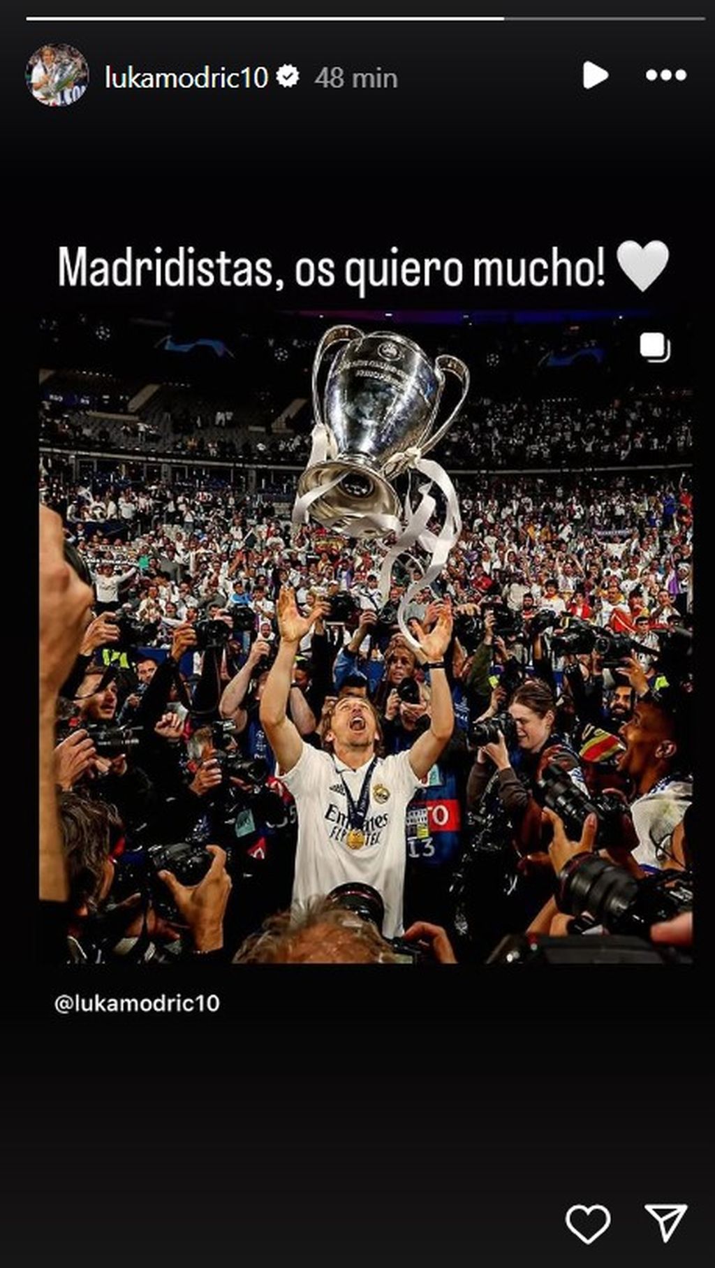 Objava Luke Modrića na Instagramu