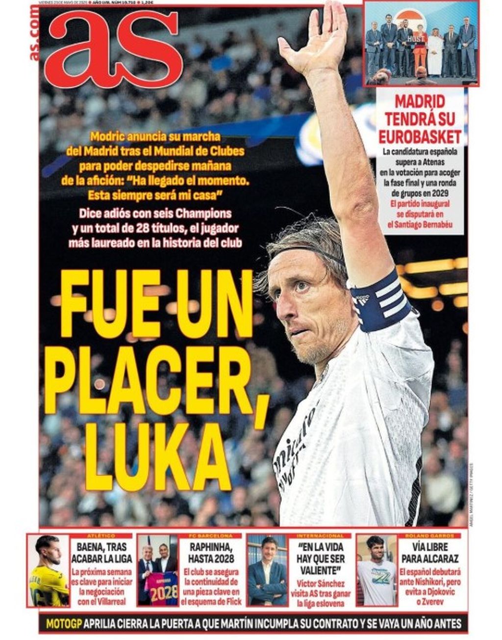 Luka Modrić na naslovnici AS-a