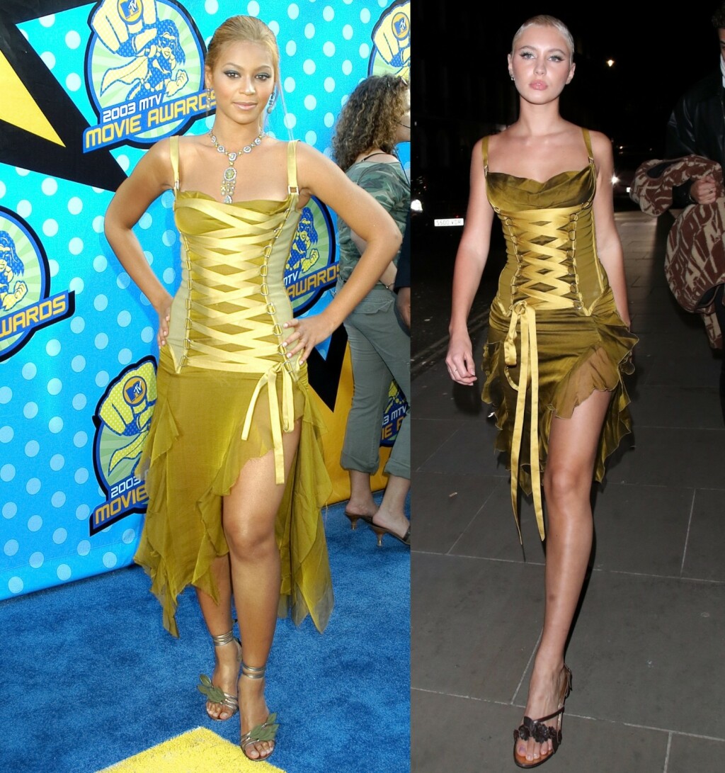 Beyonce u Versaceovoj haljini 2003. i Iris Law 2022.