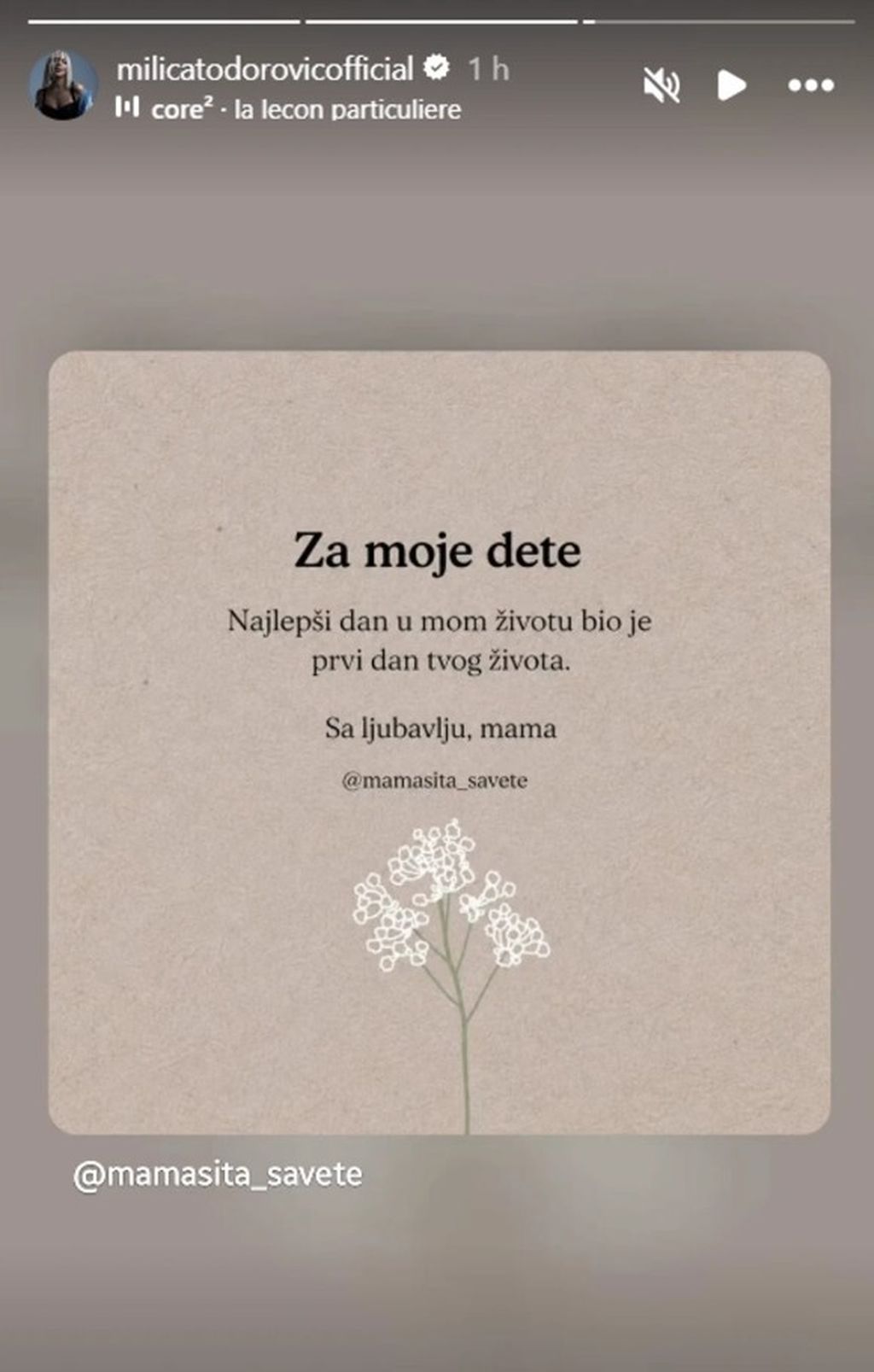 Milica Todorović na Instagramu