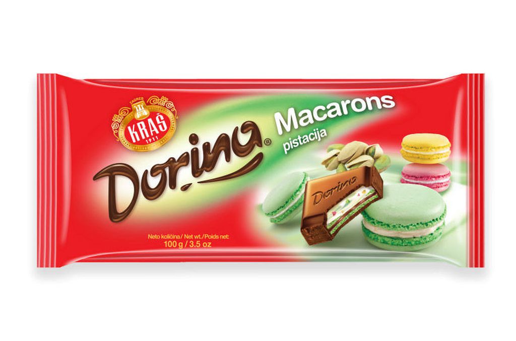 Nove čokolade Dorina Macarons s okusom vanilije, jagode i pistacije - 1