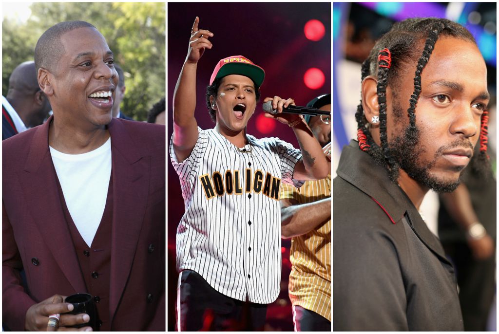 Jay Z, Bruno Mars, Kendrick Lamar (FOTO: Getty)