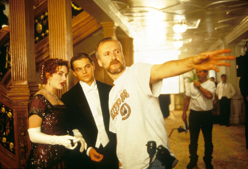 Kate, Leonardo i James Cameron na snimanju filma