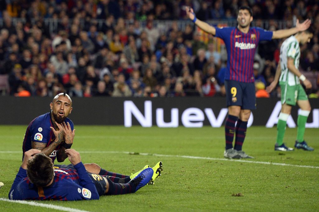 Vidal, Pique i Suarez (Foto: AFP)