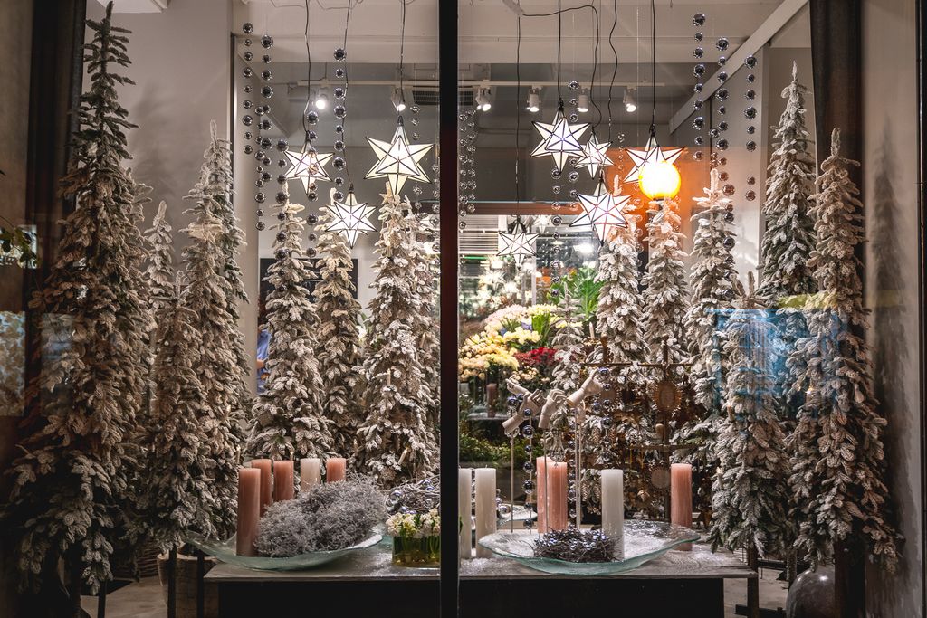Božićno uređenje izloga cvjetne galerije Saše Šekoranje - 1