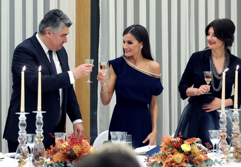 Kraljica Letizia na gala večeri sa svojim domaćinima, Zoranom Milanovićem i Sanjom Musić Milanović