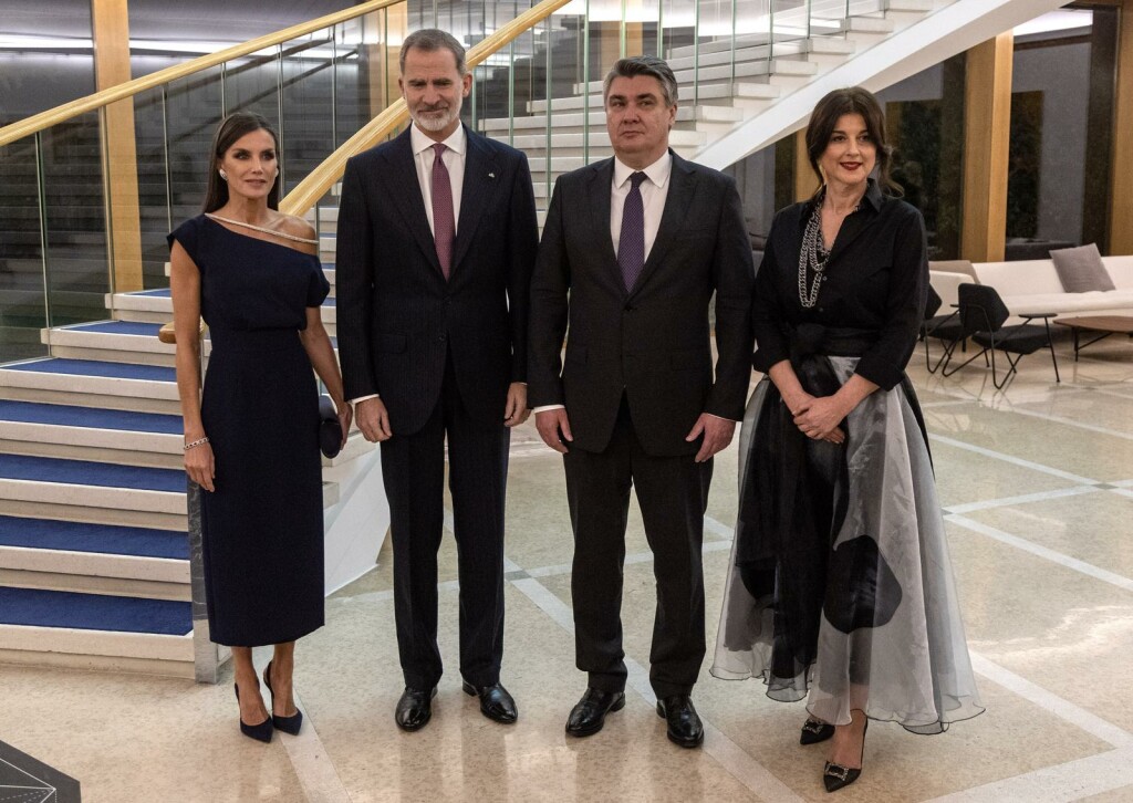 Kraljica Letizia, kralj Felipe VI., Zoran Milanović i Sanja Musić Milanović na gala večeri