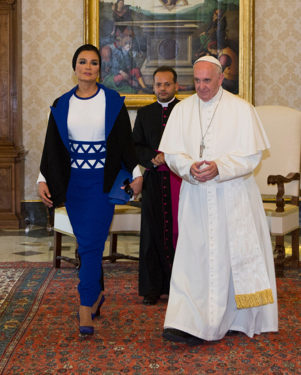 Moza bint Nasser i Papa Franjo