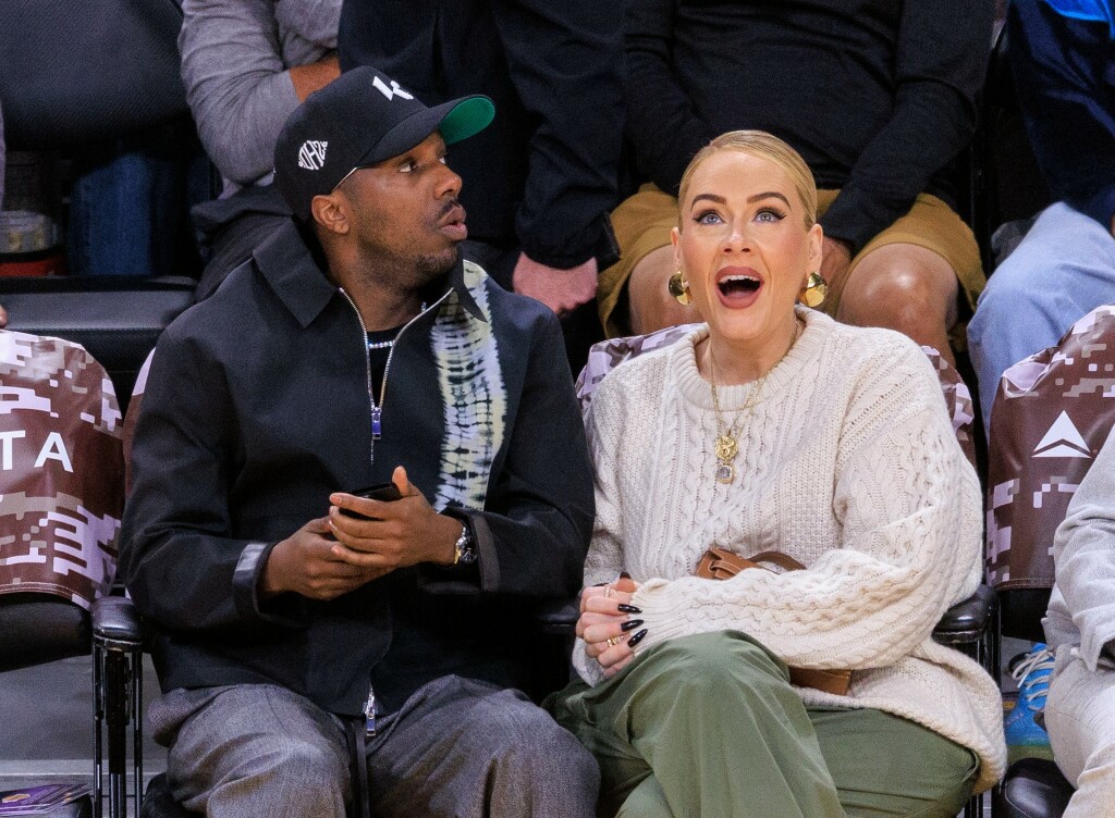 Adele na košarkaškoj utakmici sa suprugom Richom Paulom